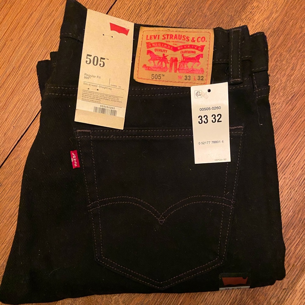 NWT Levi’s black 505 jeans